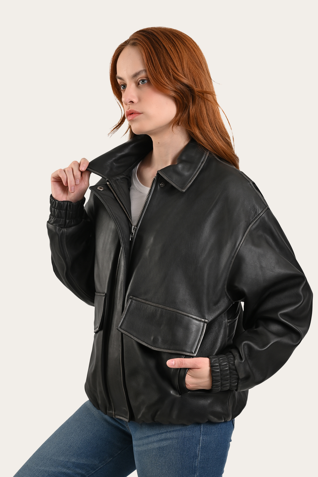 Black Harper Oversized Bomber - Black