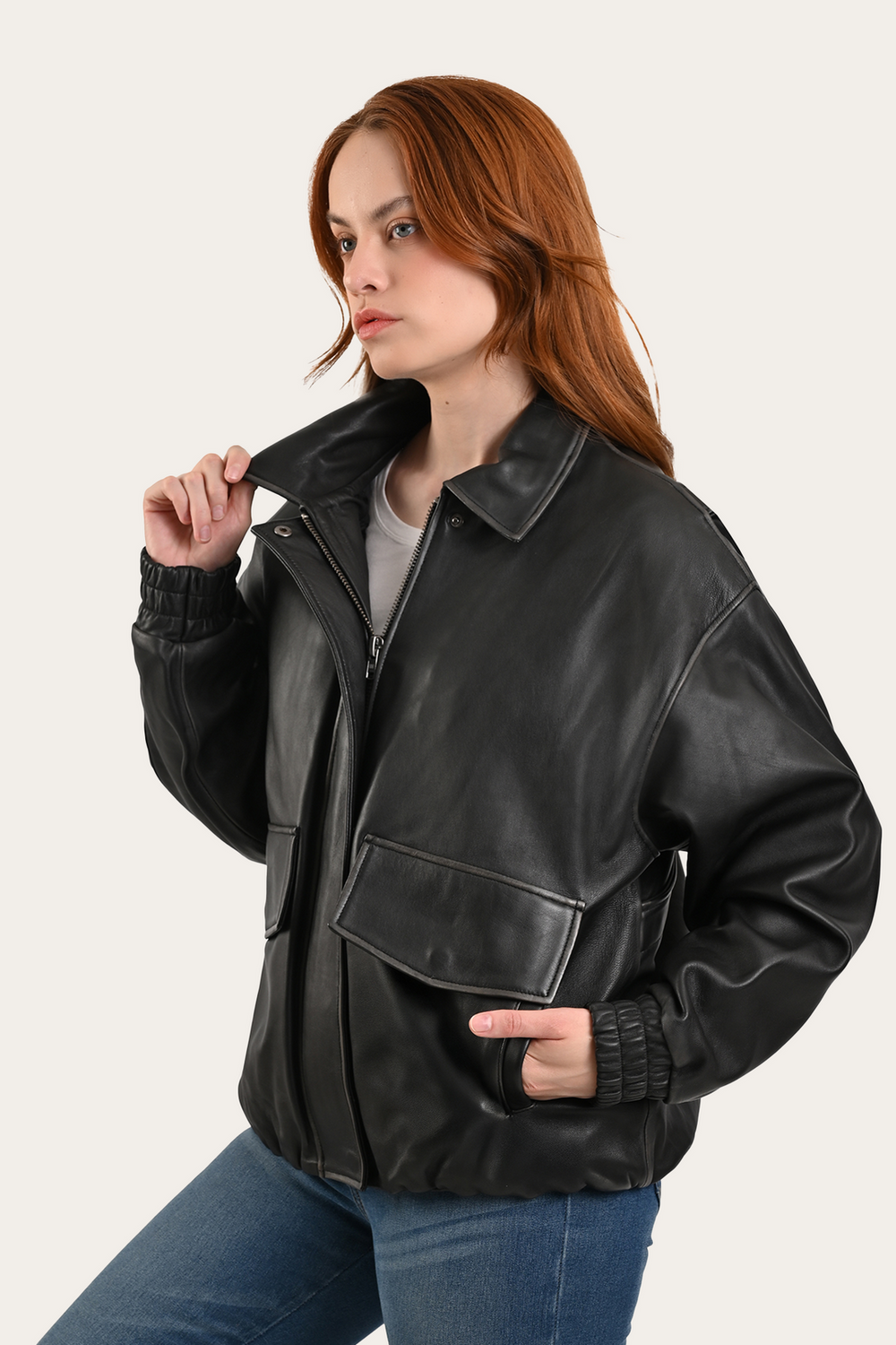 Black Harper Oversized Bomber - Black