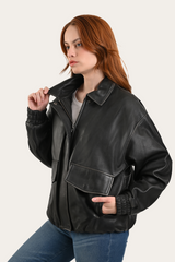 Black Harper Oversized Bomber - Black
