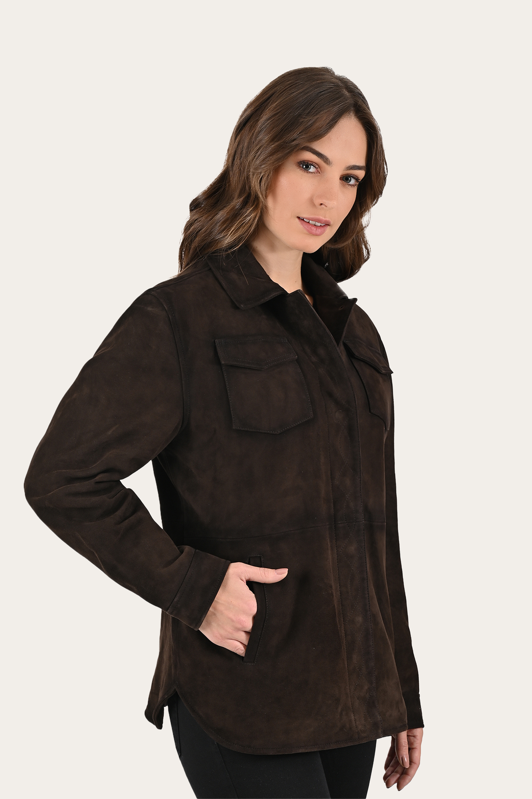 Dark Brown Avett Overshirt Jacket - Dark Brown