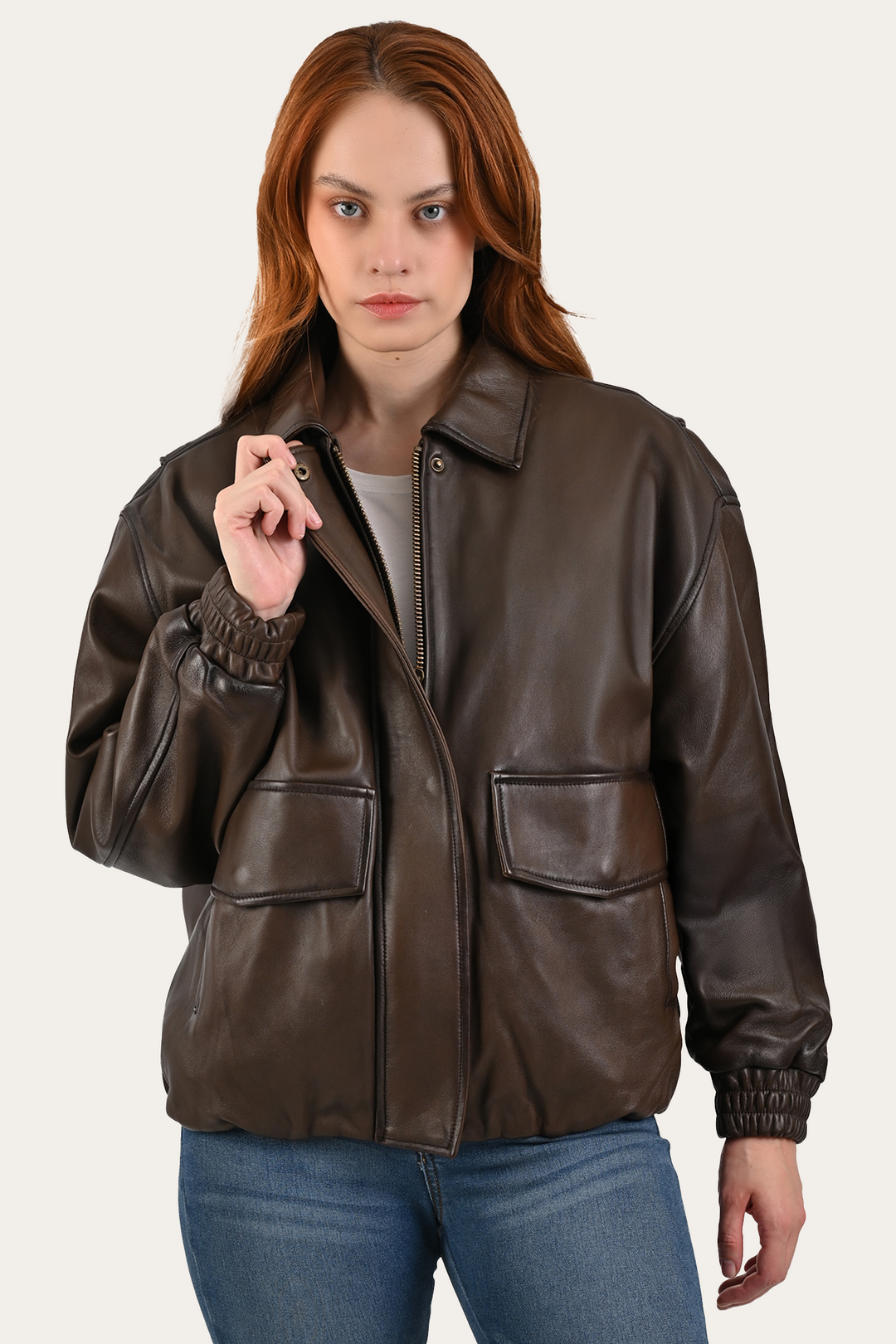 Tobacco Harper Oversized Bomber - Tobacco