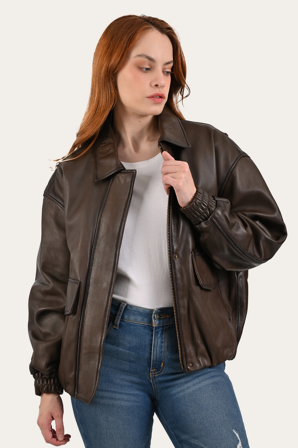 Tobacco Harper Oversized Bomber - Tobacco