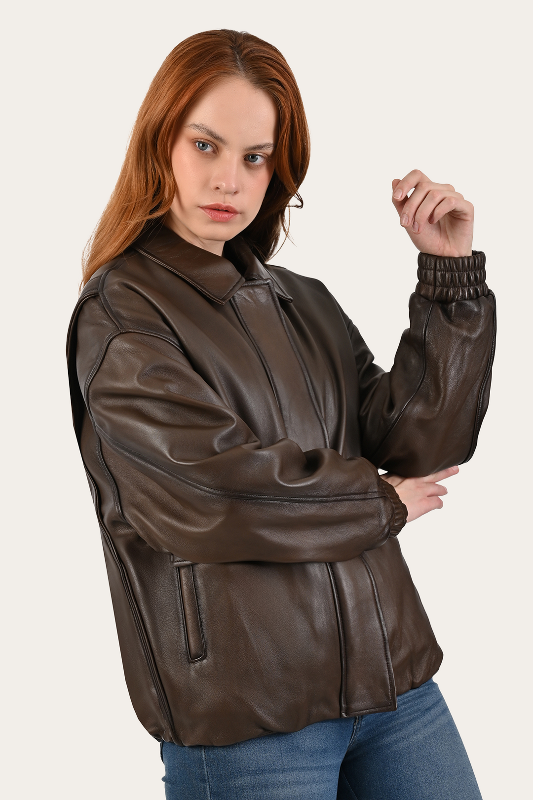 Tobacco Harper Oversized Bomber - Tobacco