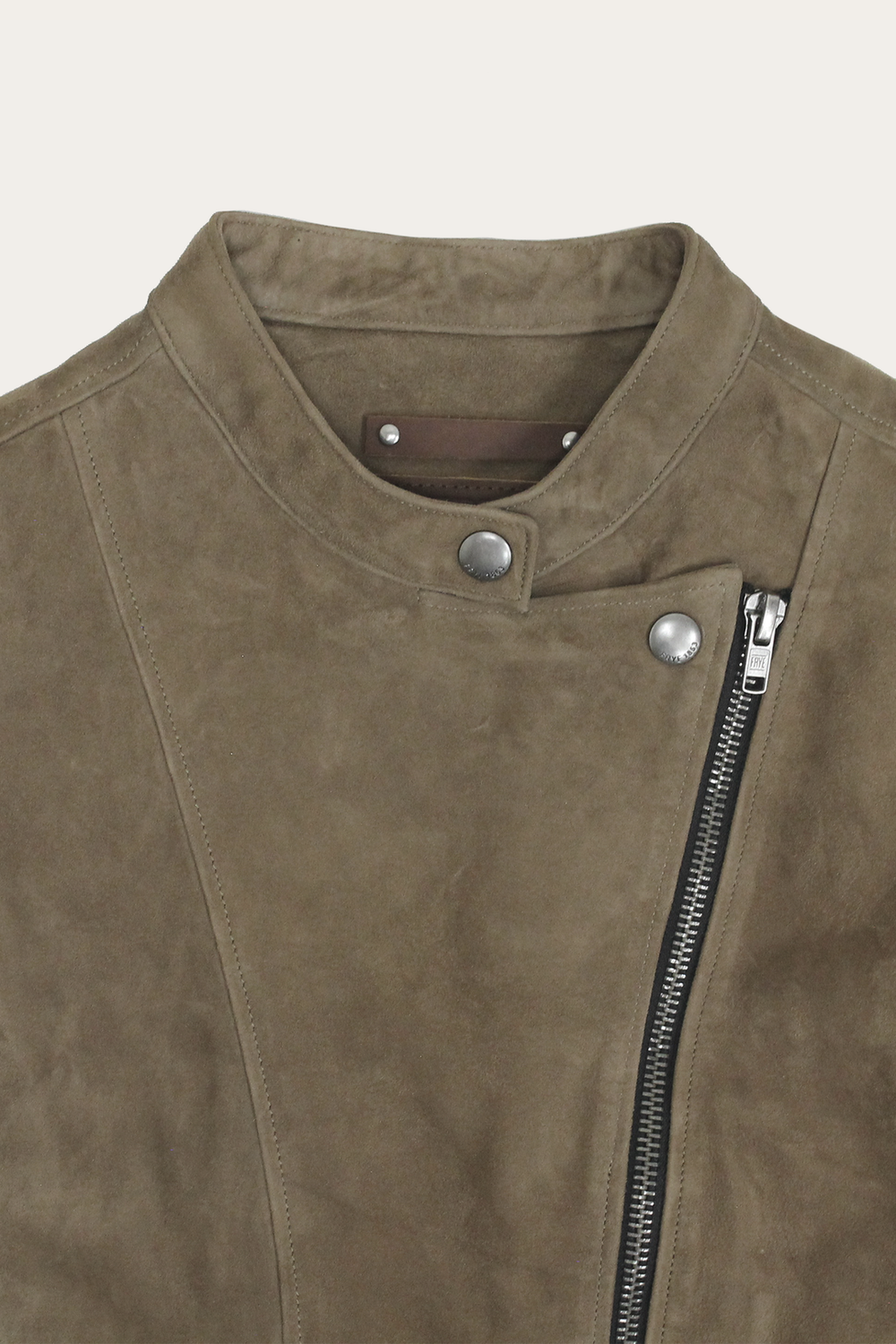 Women’s Taupe Jace Hybrid Biker Racer Suede Jacket - Taupe