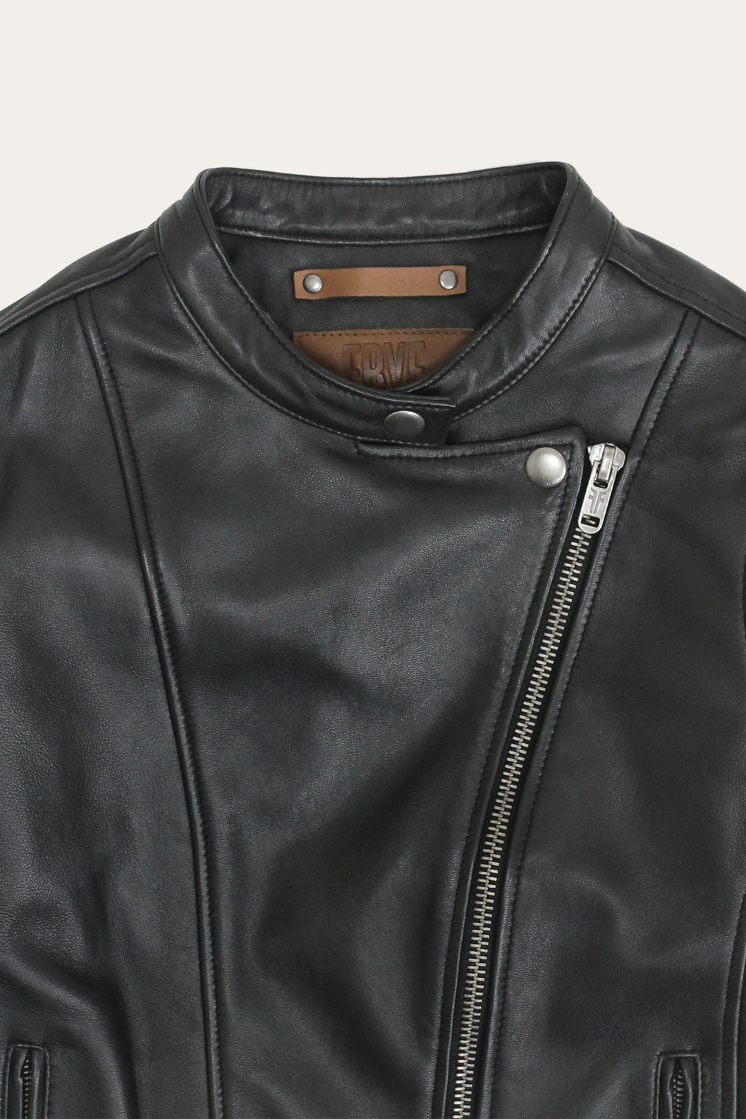 Women’s Black Heathe Leather Racer Jacket - Black