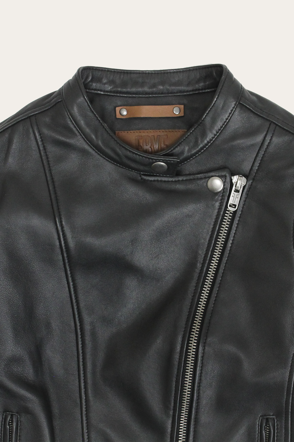 Women’s Black Heathe Leather Racer Jacket - Black