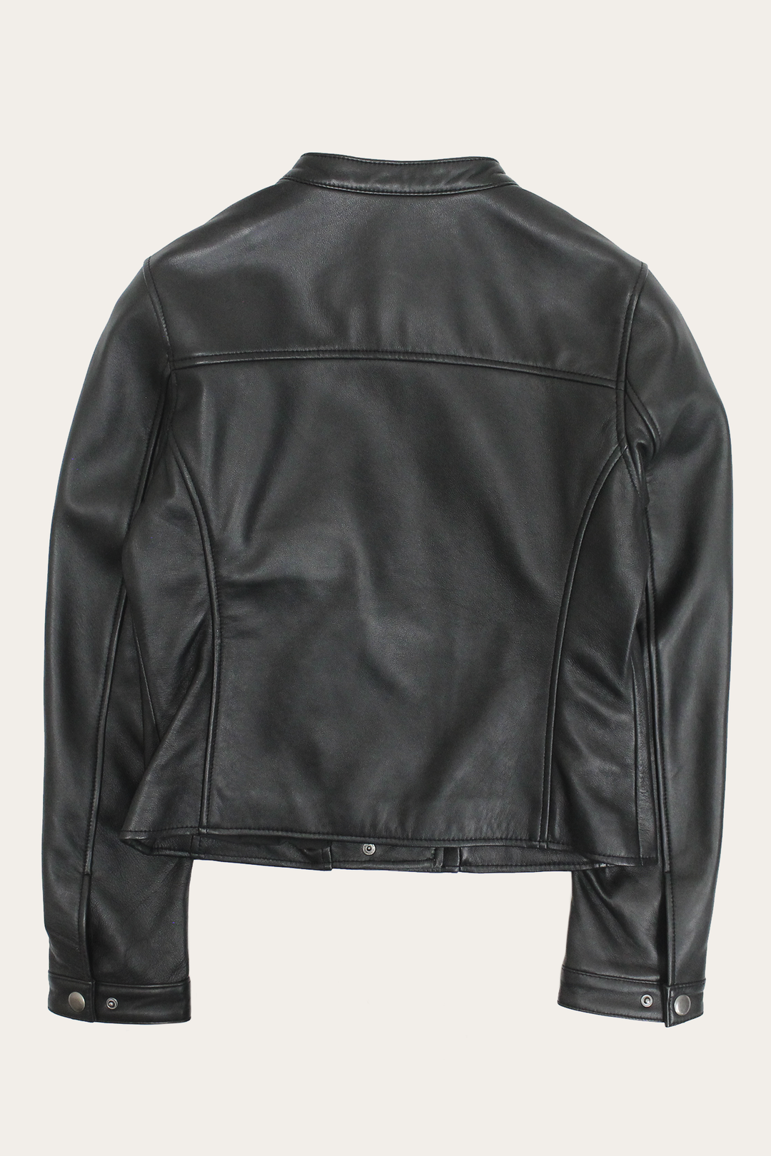 Women’s Black Heathe Leather Racer Jacket - Black