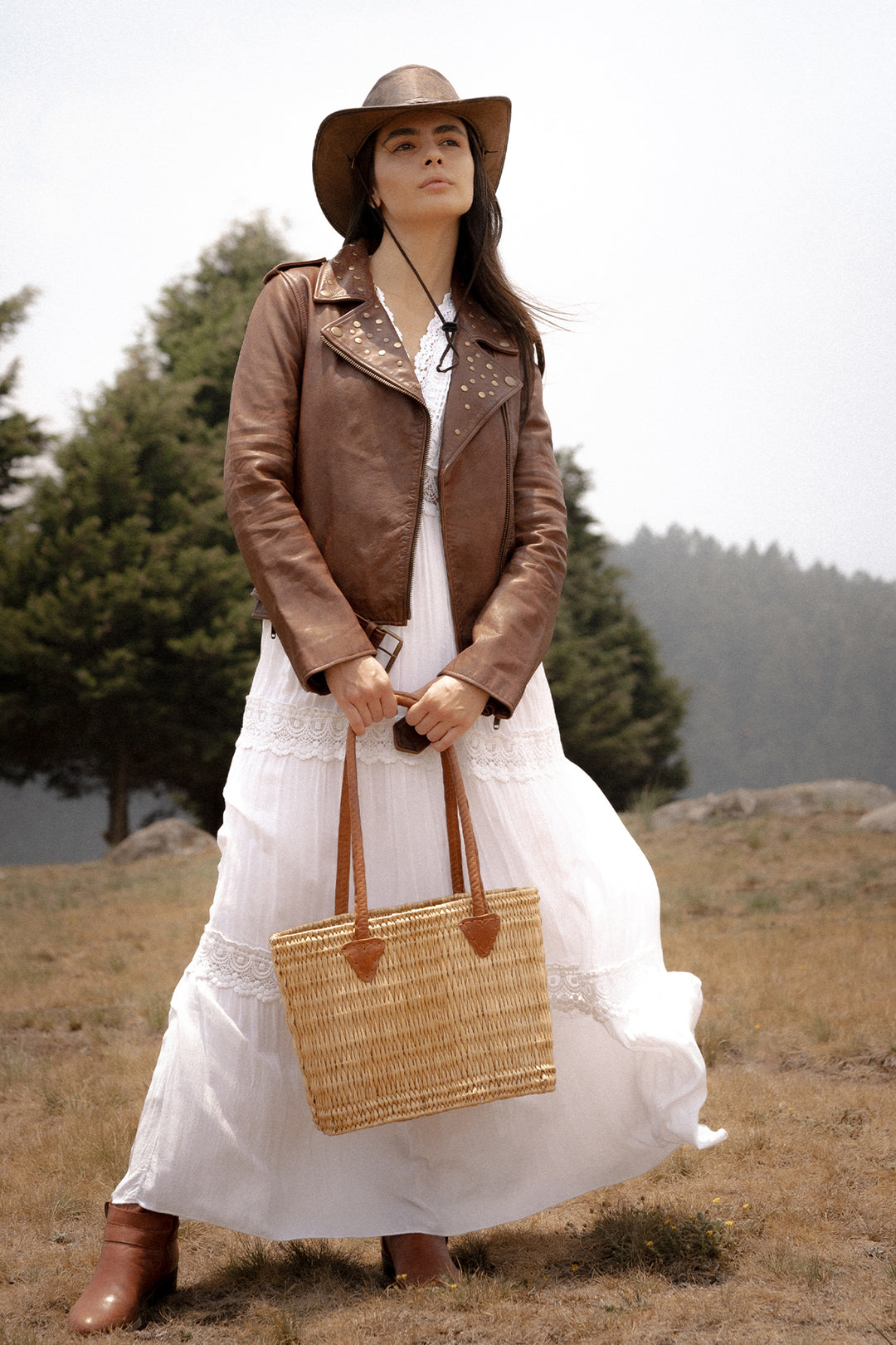 Women’s Tobacco Linc Biker Leather Jacket - Tobacco