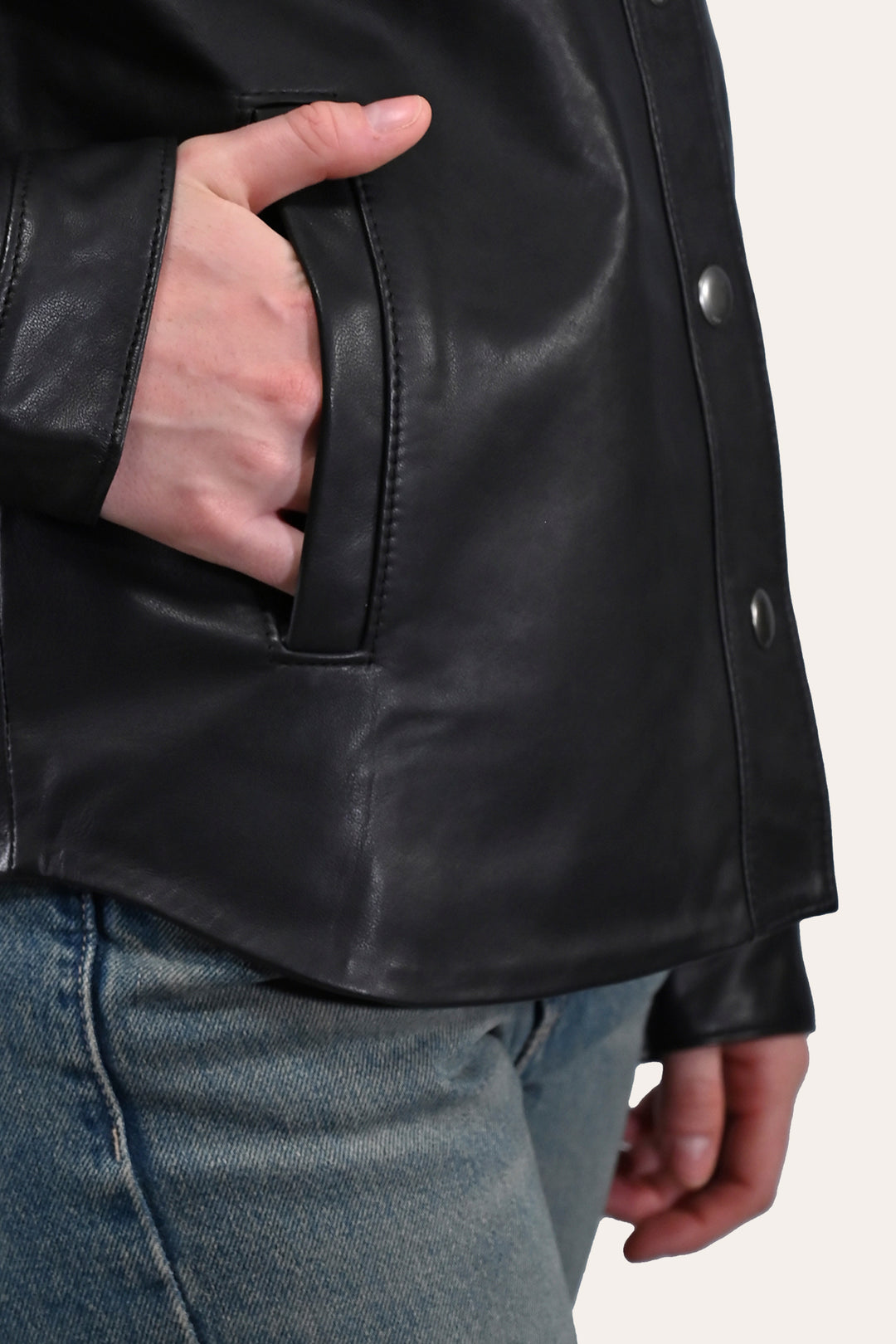 Women’s Black Obadiah Leather Shacket - Black