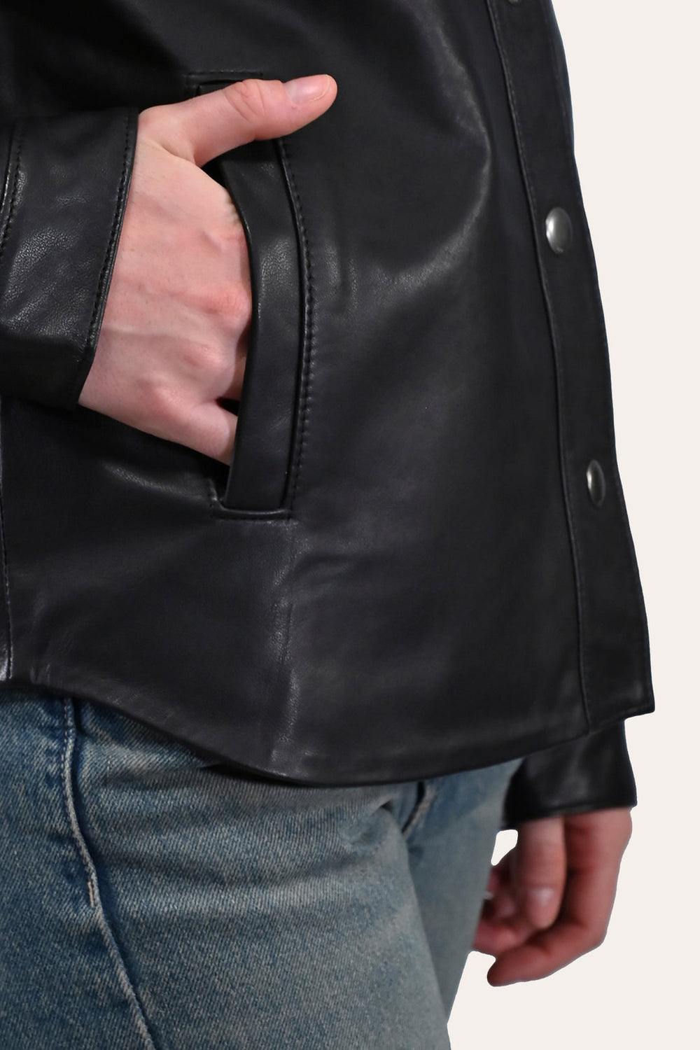 Women’s Black Obadiah Leather Shacket - Black