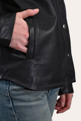 Women’s Black Obadiah Leather Shacket - Black