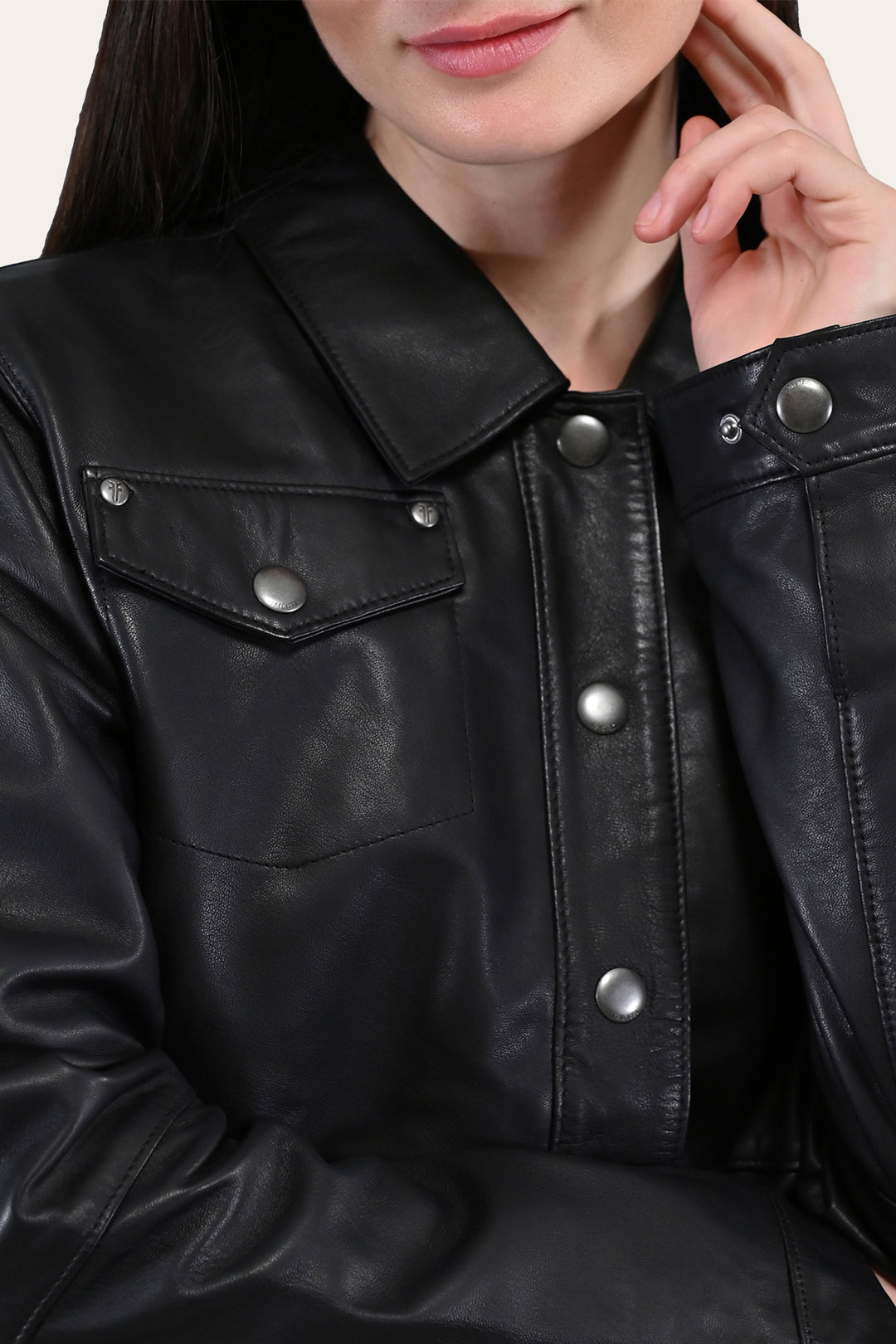 Women’s Black Obadiah Leather Shacket - Black