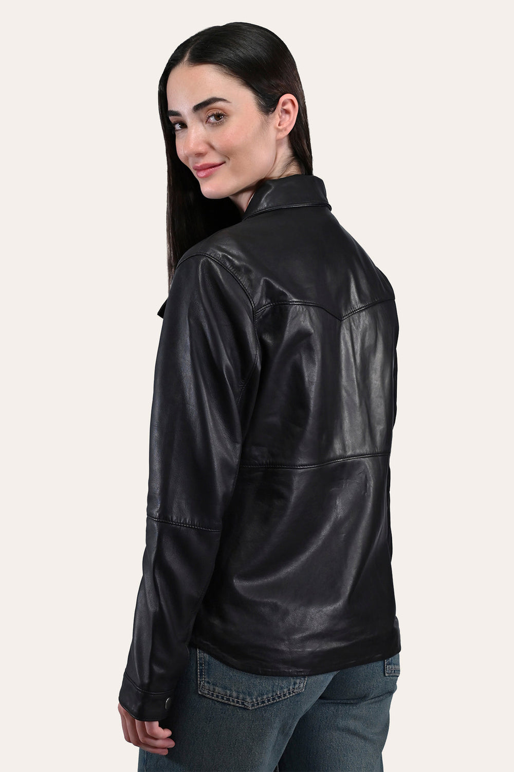 Women’s Black Obadiah Leather Shacket - Black