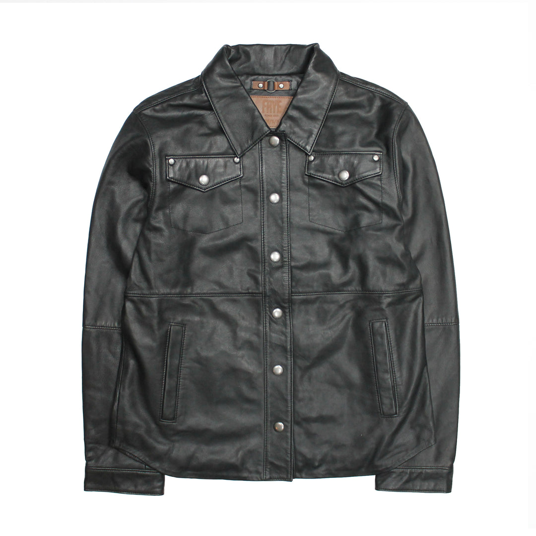 Women’s Black Obadiah Leather Shacket - Black