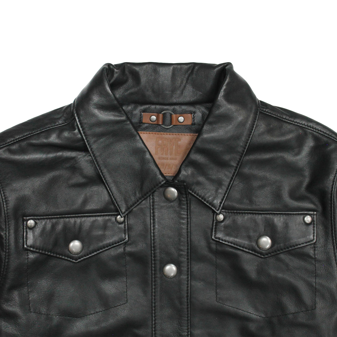Women’s Black Obadiah Leather Shacket - Black