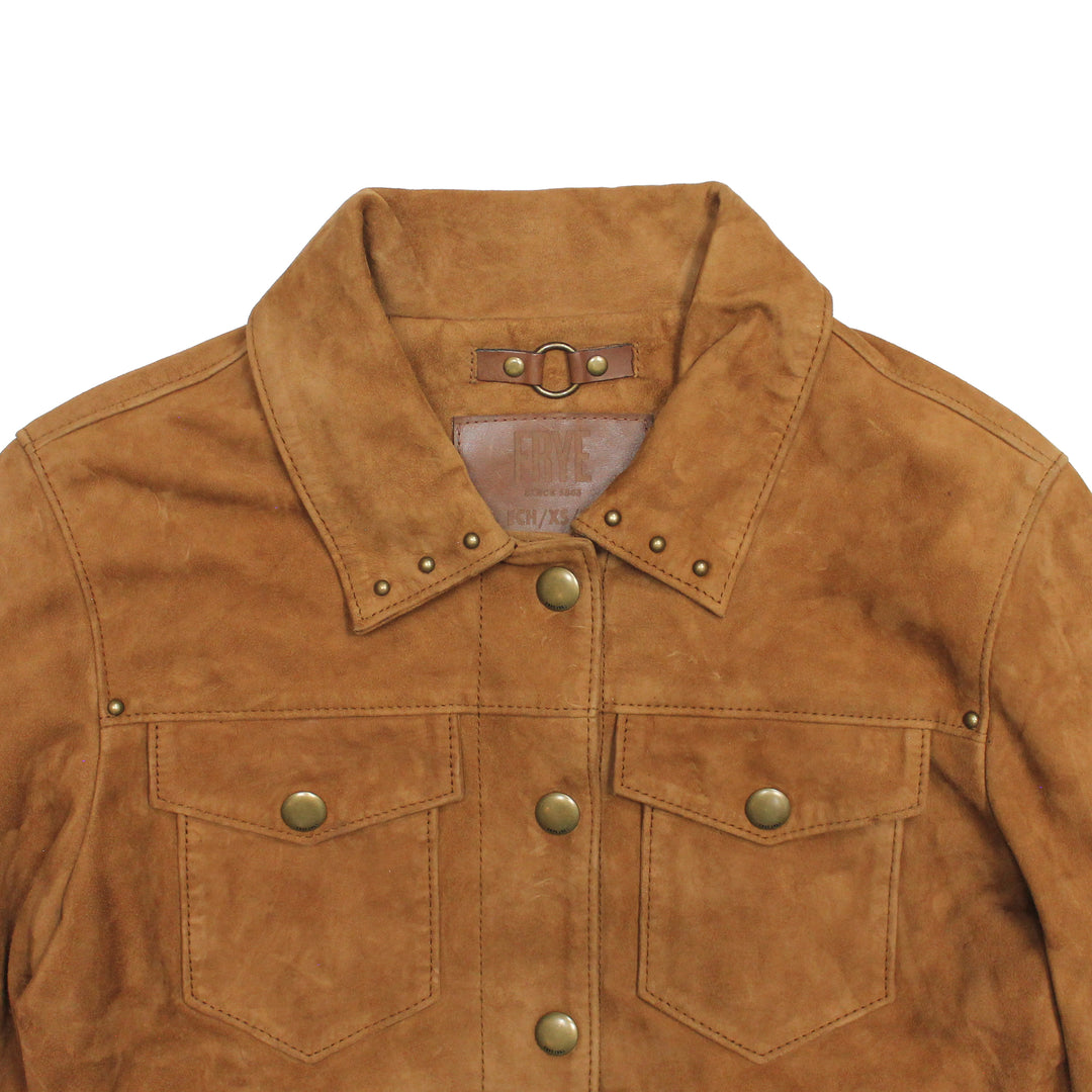 Women’s Medium Brown Nash Fringed Suede Trucker Jacket - Medium Brown