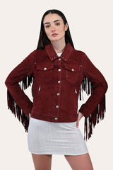 Women’s Oxblood Nash Trucker Suede Jacket - Oxblood