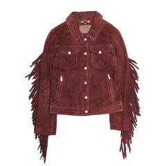 Women’s Oxblood Nash Trucker Suede Jacket - Oxblood