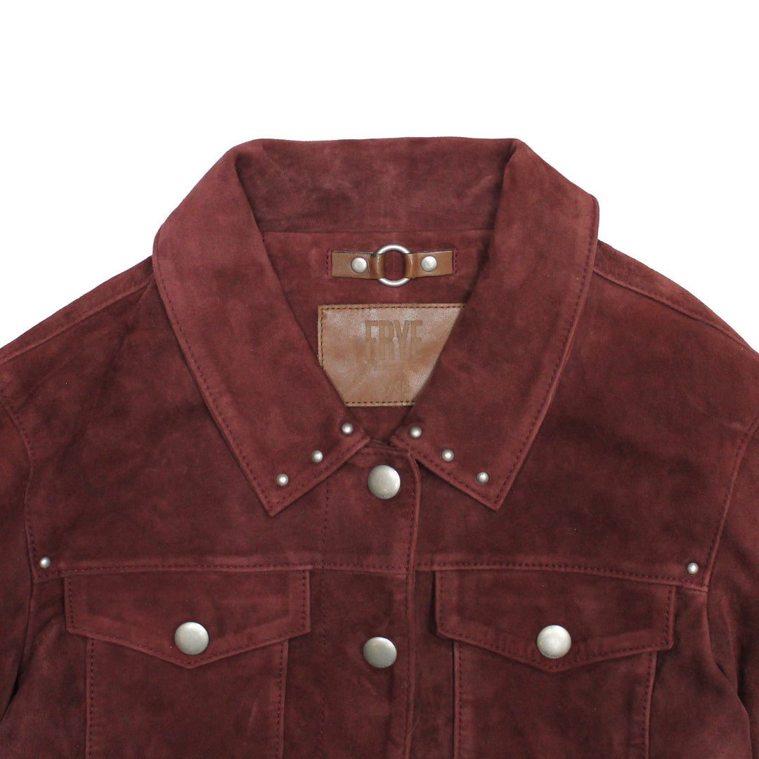 Women’s Oxblood Nash Trucker Suede Jacket - Oxblood