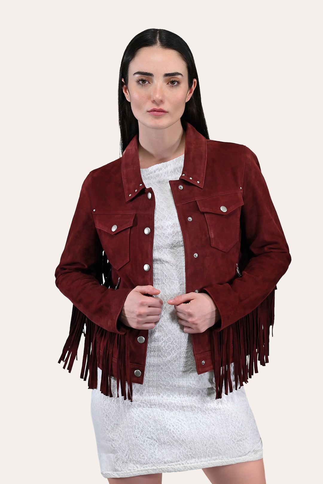 Women’s Oxblood Nash Trucker Suede Jacket - Oxblood