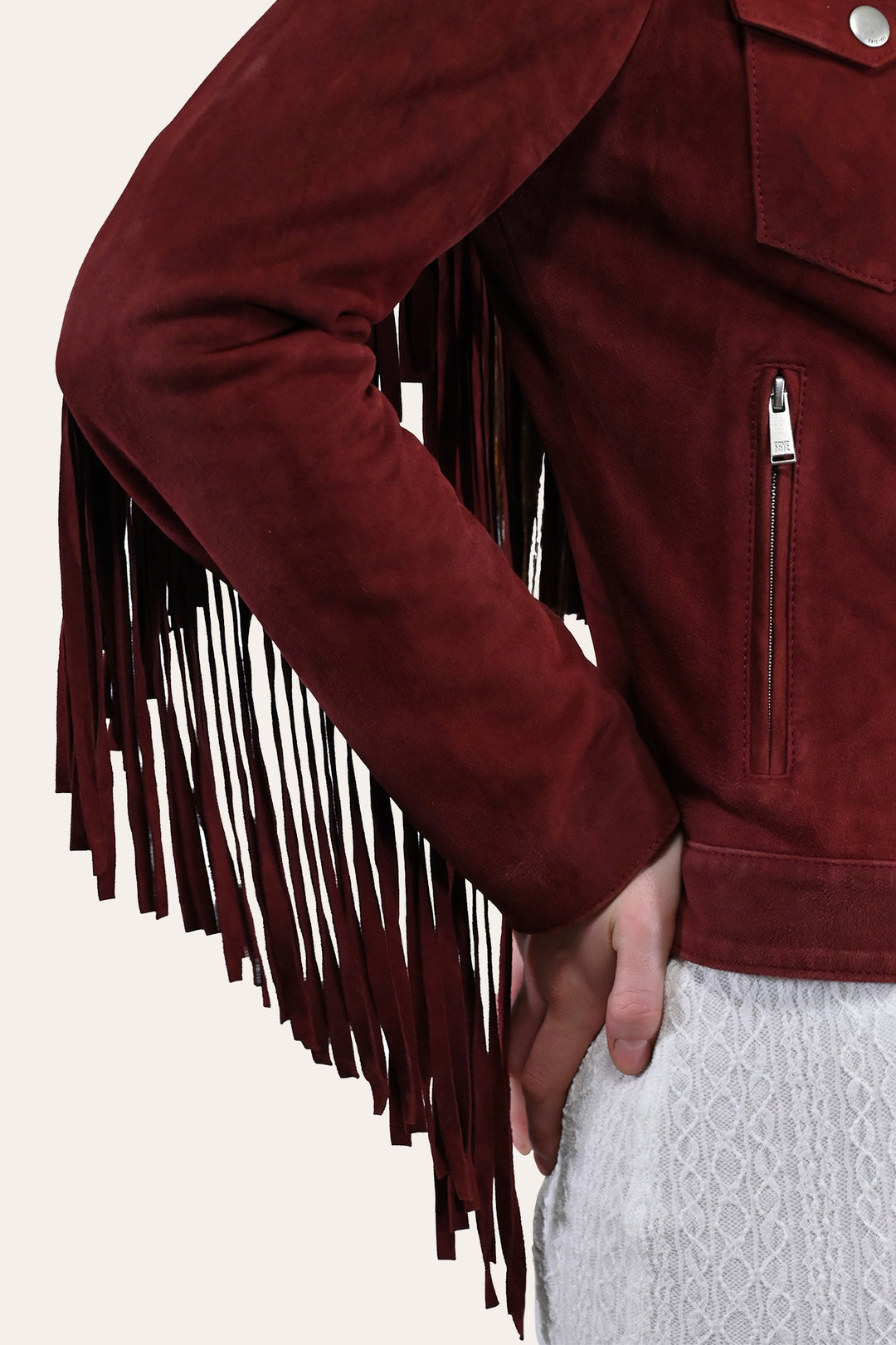 Women’s Oxblood Nash Trucker Suede Jacket - Oxblood