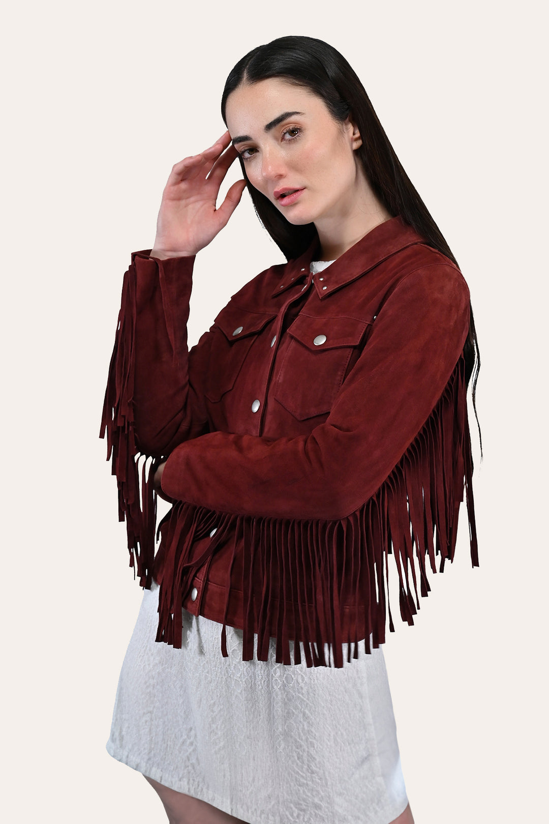 Women’s Oxblood Nash Trucker Suede Jacket - Oxblood