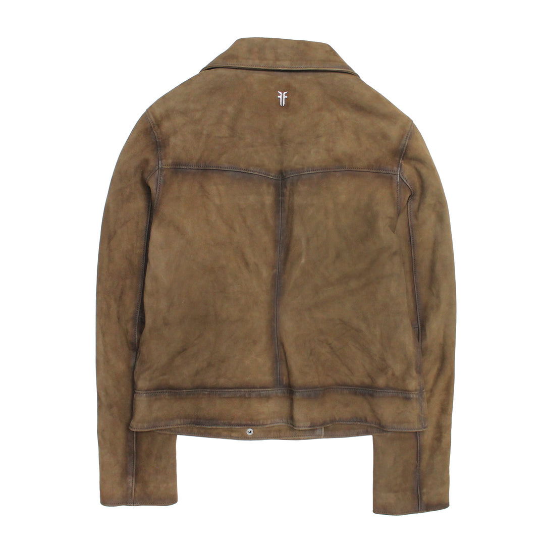 Women’s Dark Taupe Oakley Vintage Suede Biker Jacket - Dark taupe