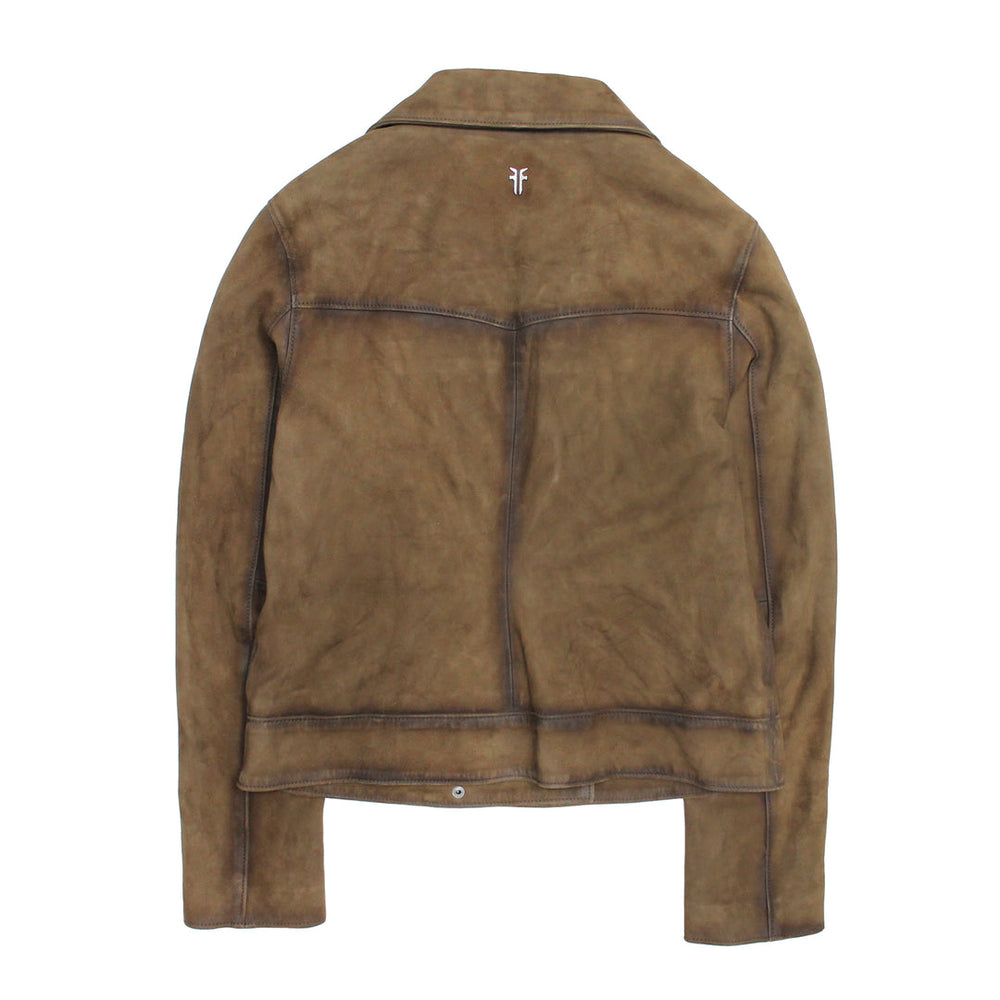 Women’s Dark Taupe Oakley Vintage Suede Biker Jacket - Dark taupe