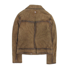 Women’s Dark Taupe Oakley Vintage Suede Biker Jacket - Dark taupe