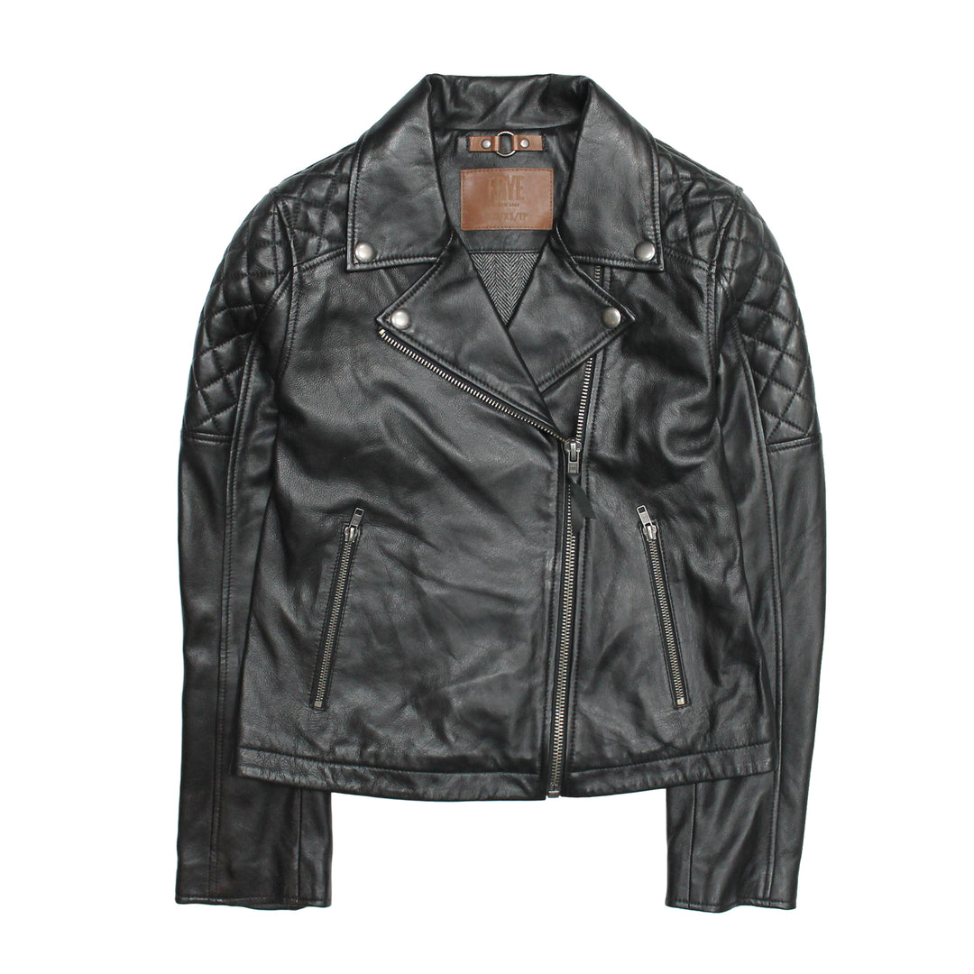 Women’s Black Oklahoma Biker Leather Jacket - Black