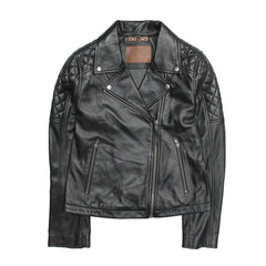 Women’s Black Oklahoma Biker Leather Jacket - Black