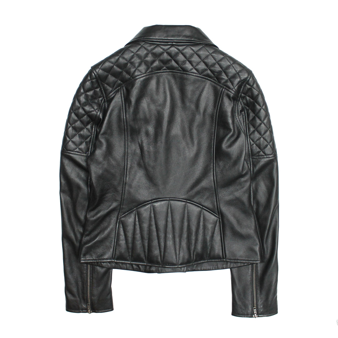 Women’s Black Oklahoma Biker Leather Jacket - Black