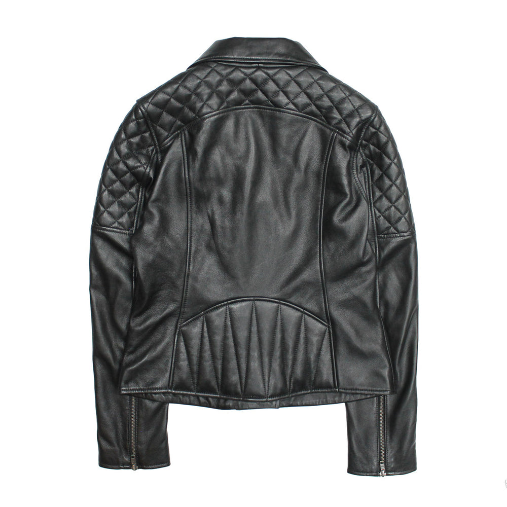 Women’s Black Oklahoma Biker Leather Jacket - Black