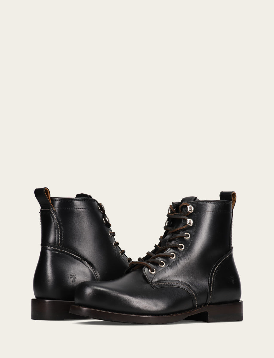 Men's Black Hudson Workboot Plain Toe - Black
