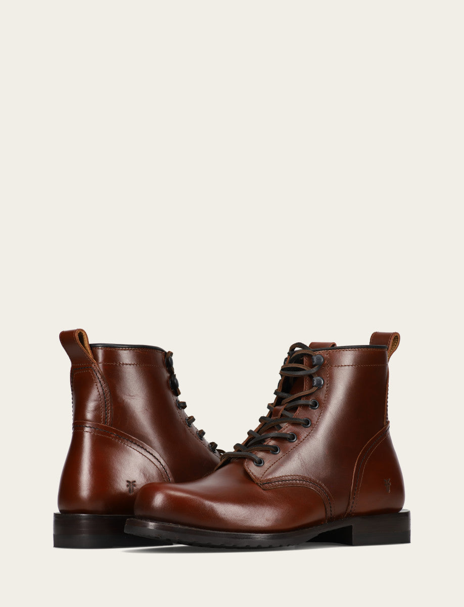 Men's Mahogany Hudson Workboot Plain Toe - Mahogany
