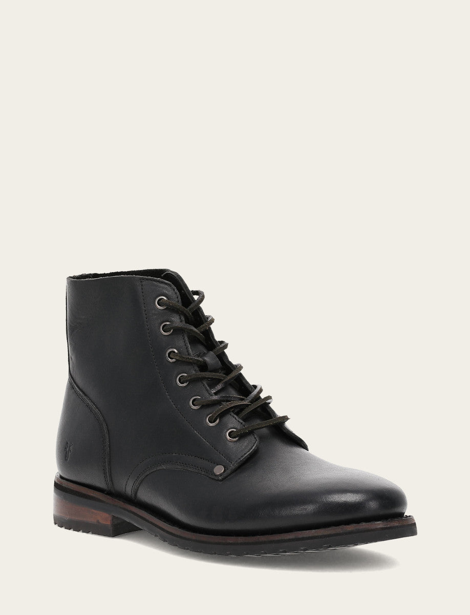 Men's Black Barrett Lace Up Boots - Black