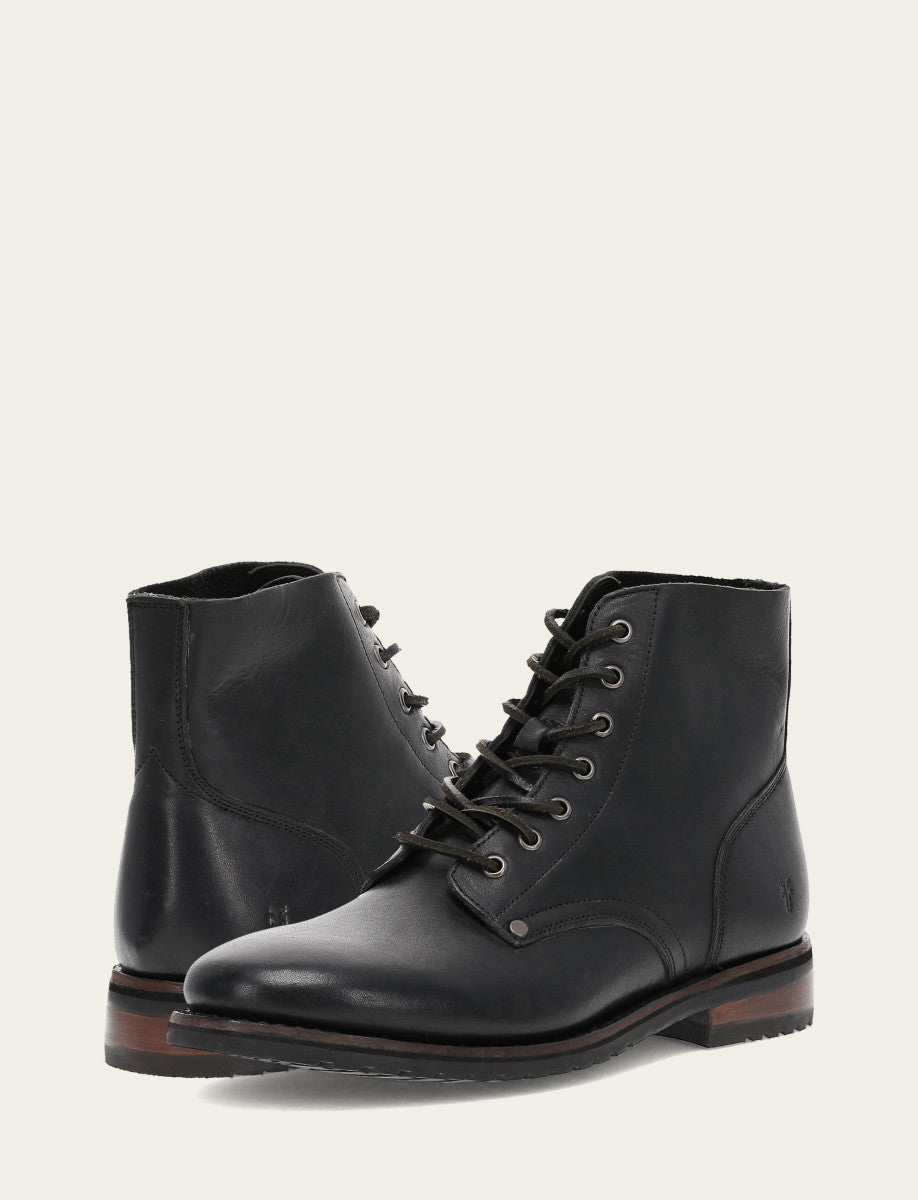 Men's Black Barrett Lace Up Boots - Black