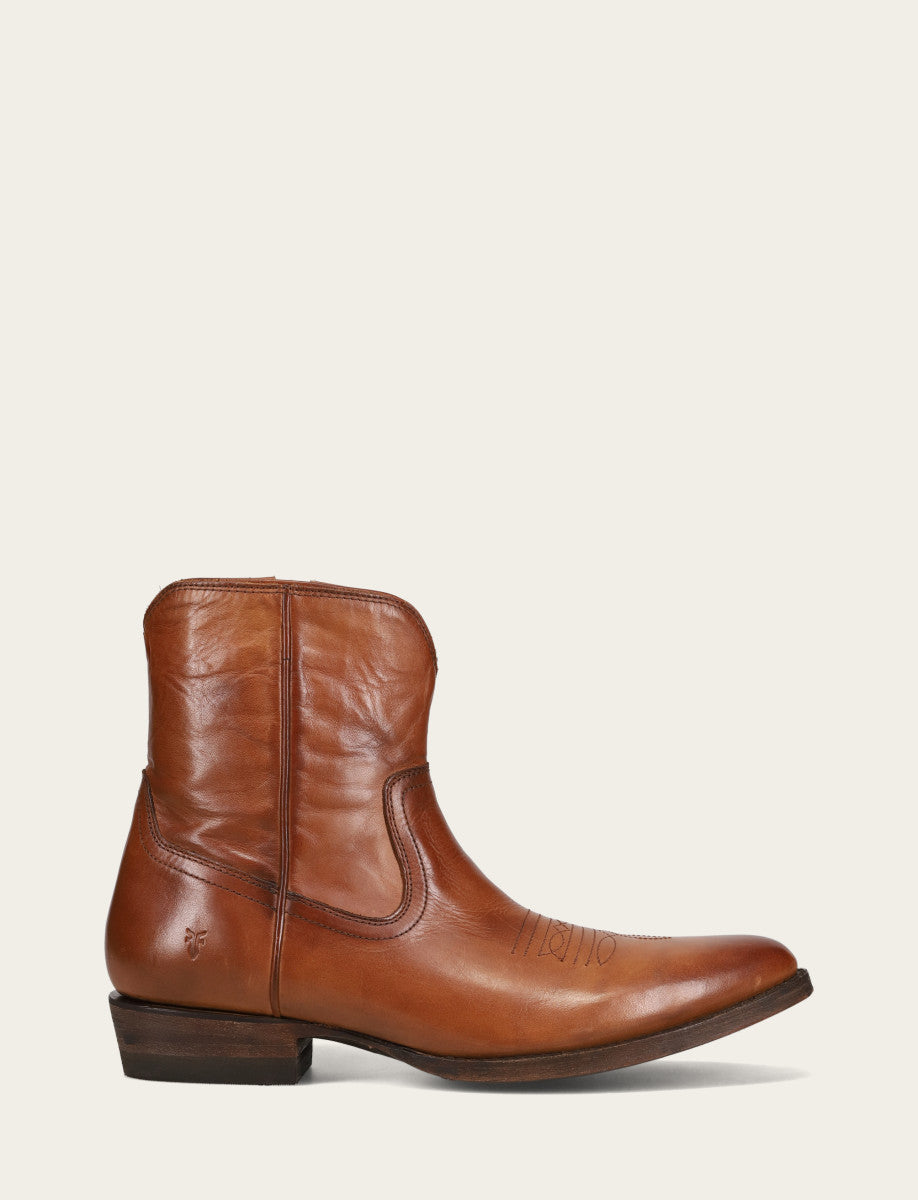 Men's Cognac Austin Inside Zip Boots - Cognac