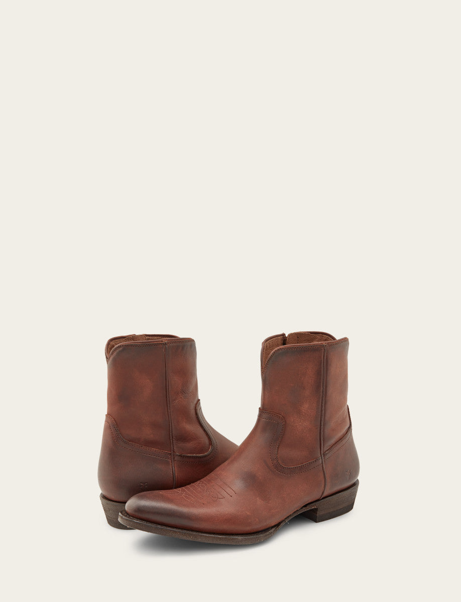 Men's Cognac Austin Inside Zip Boots - Cognac