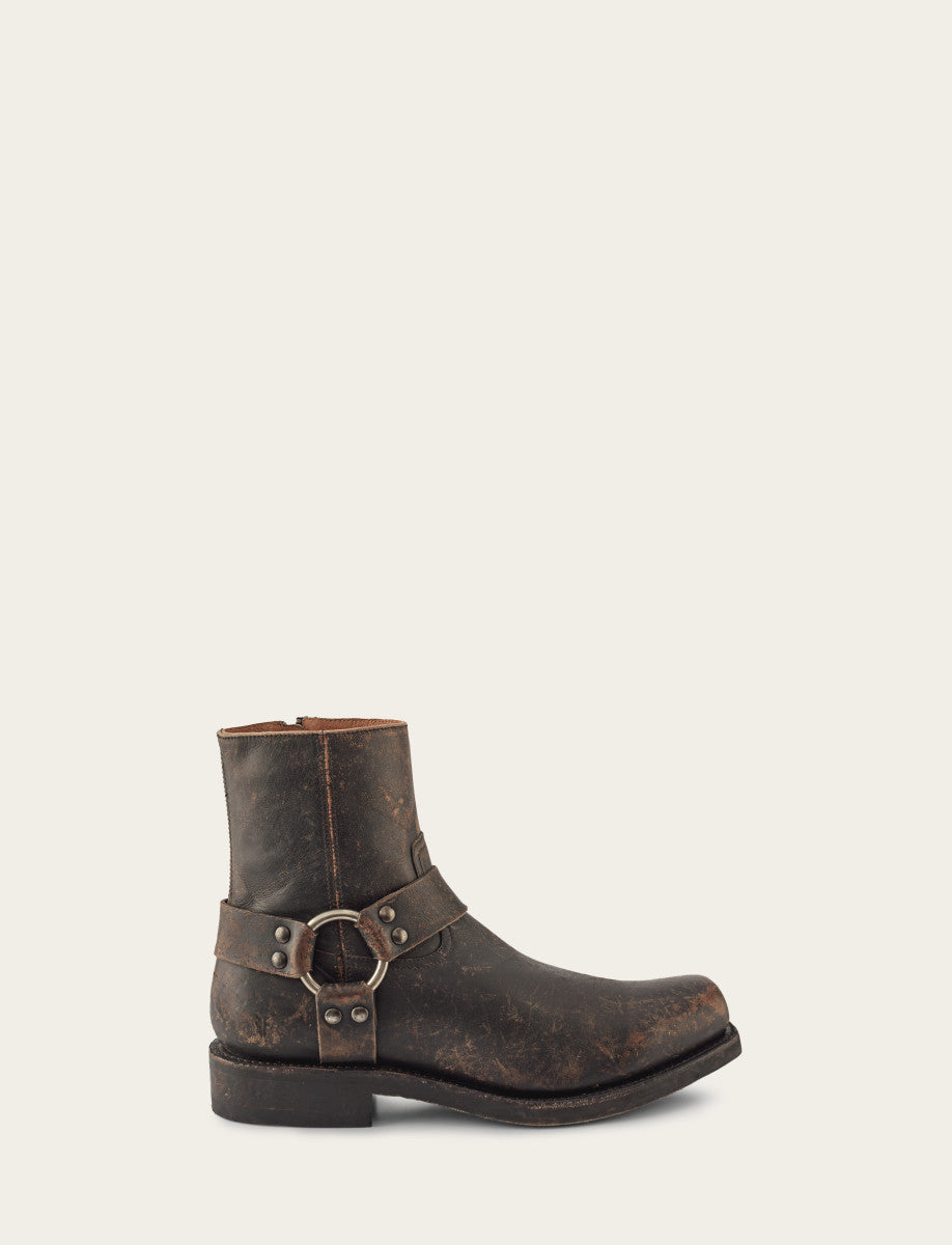Men's Antiqued Black Conway Harness Moto Boots - Antiqued Black