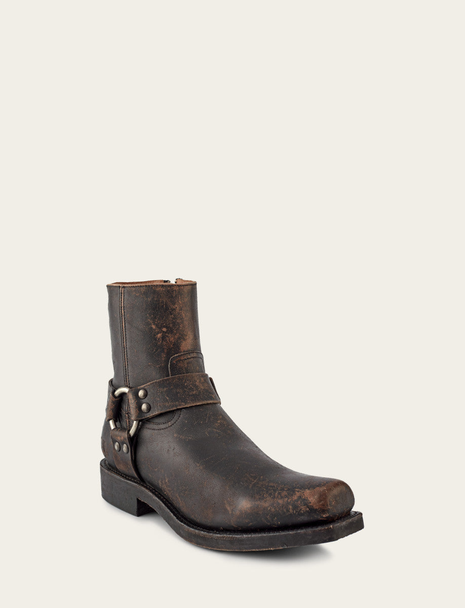 Men's Antiqued Black Conway Harness Moto Boots - Antiqued Black