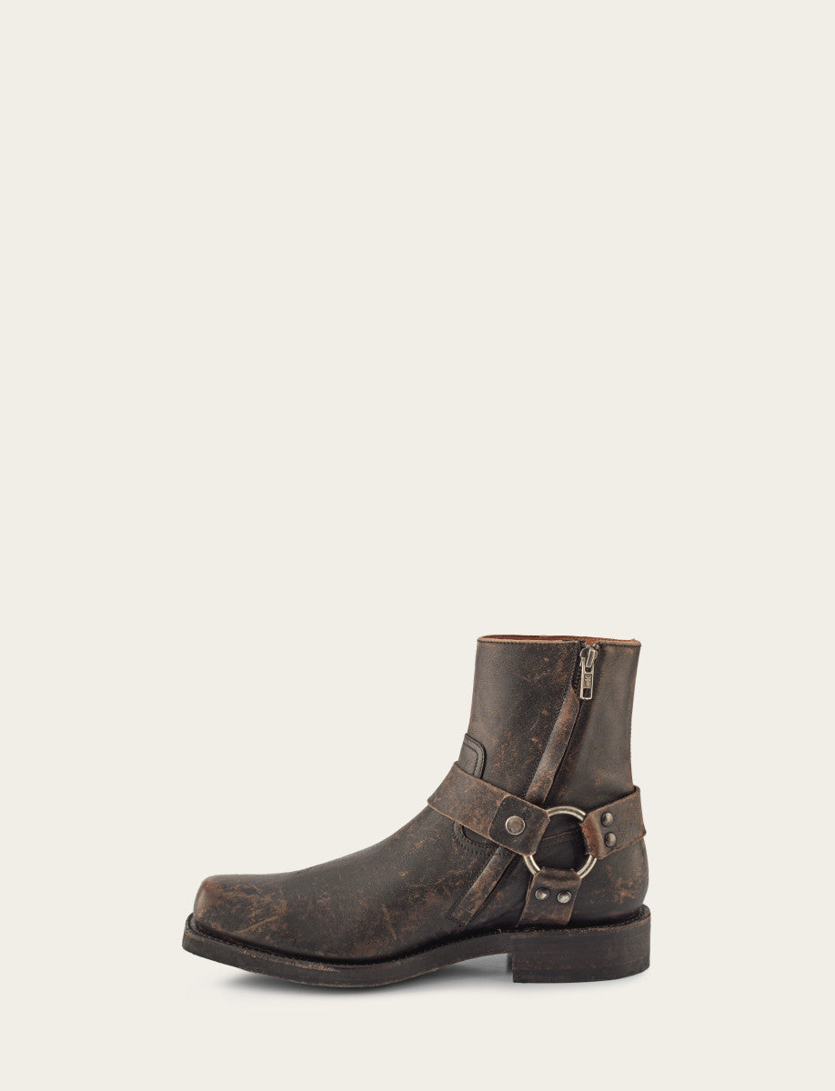 Men's Antiqued Black Conway Harness Moto Boots - Antiqued Black