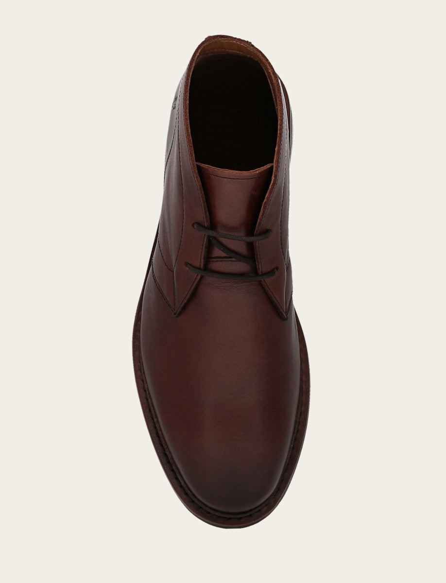 Men’s Brown Oiled Leather Paul Chukka Boots - Brown