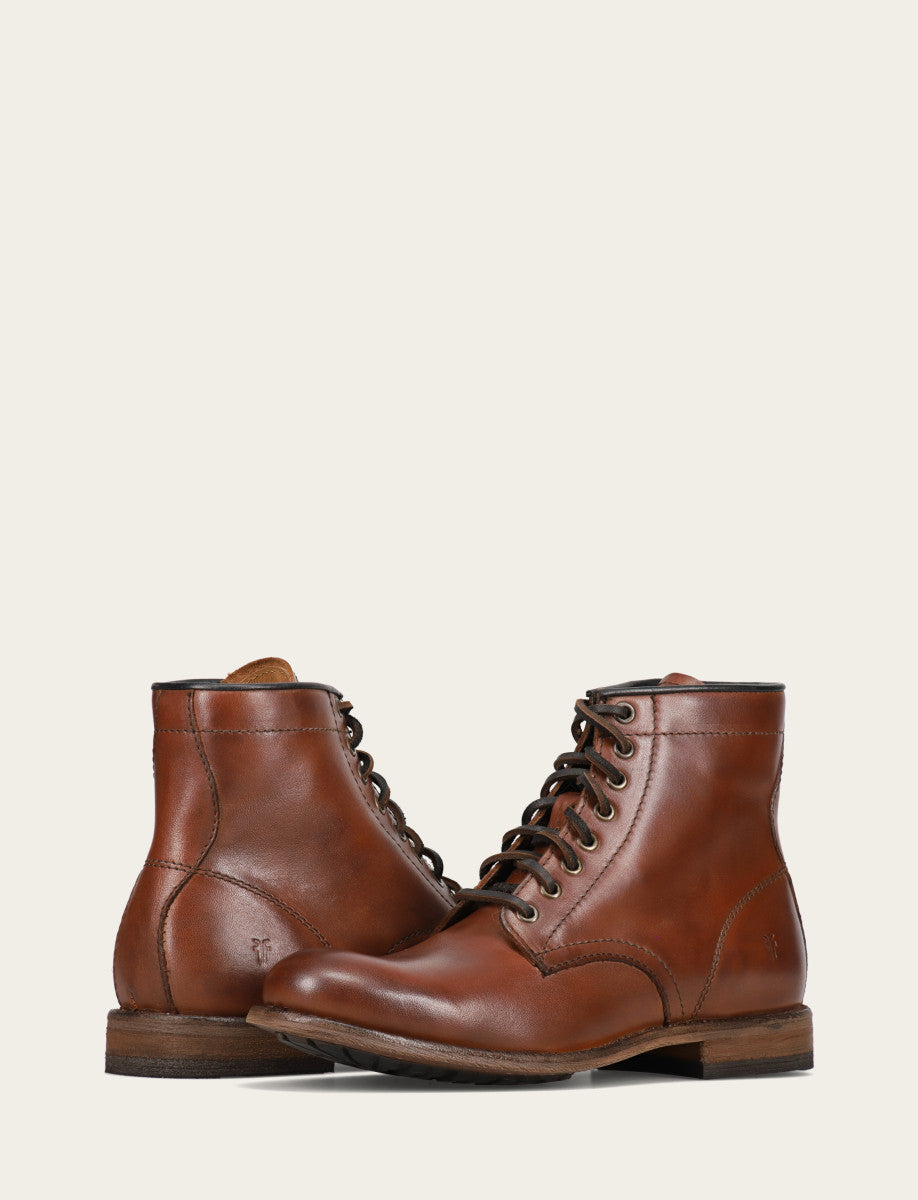 Men's Cognac Tyler Flex Lace Up Boots - Cognac