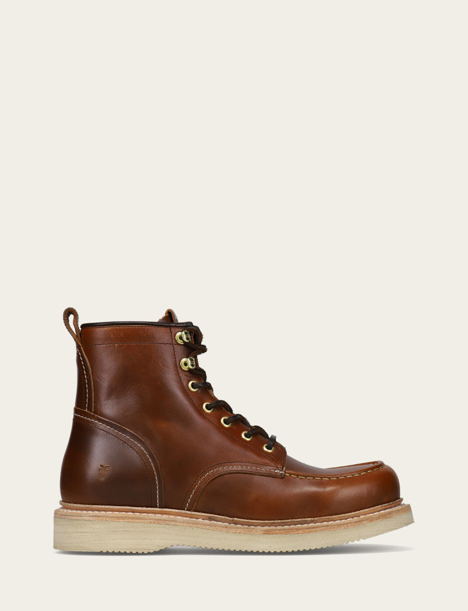 Men's Saddle Hudson Workboot Wedge Lace Ups - Saddle