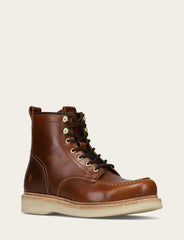 Men's Saddle Hudson Workboot Wedge Lace Ups - Saddle