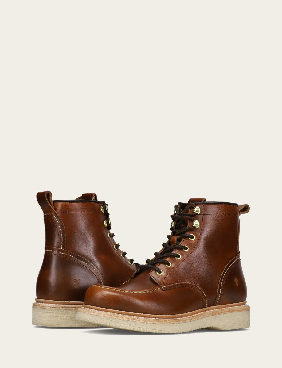 Men's Saddle Hudson Workboot Wedge Lace Ups - Saddle