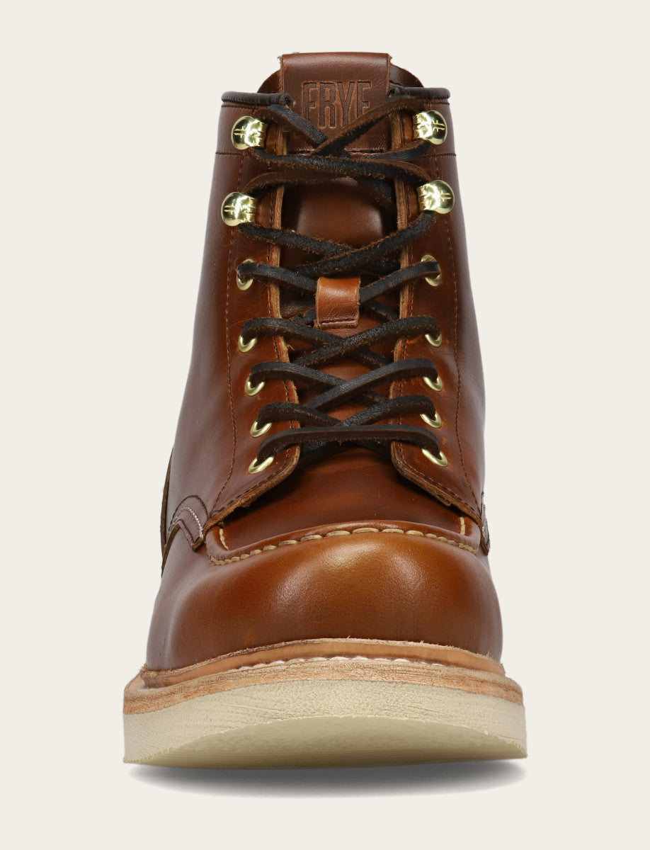 Men's Saddle Hudson Workboot Wedge Lace Ups - Saddle