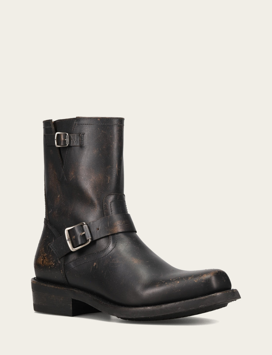 Men's Conway Engineer Smooth Leather Boot - Antique Black