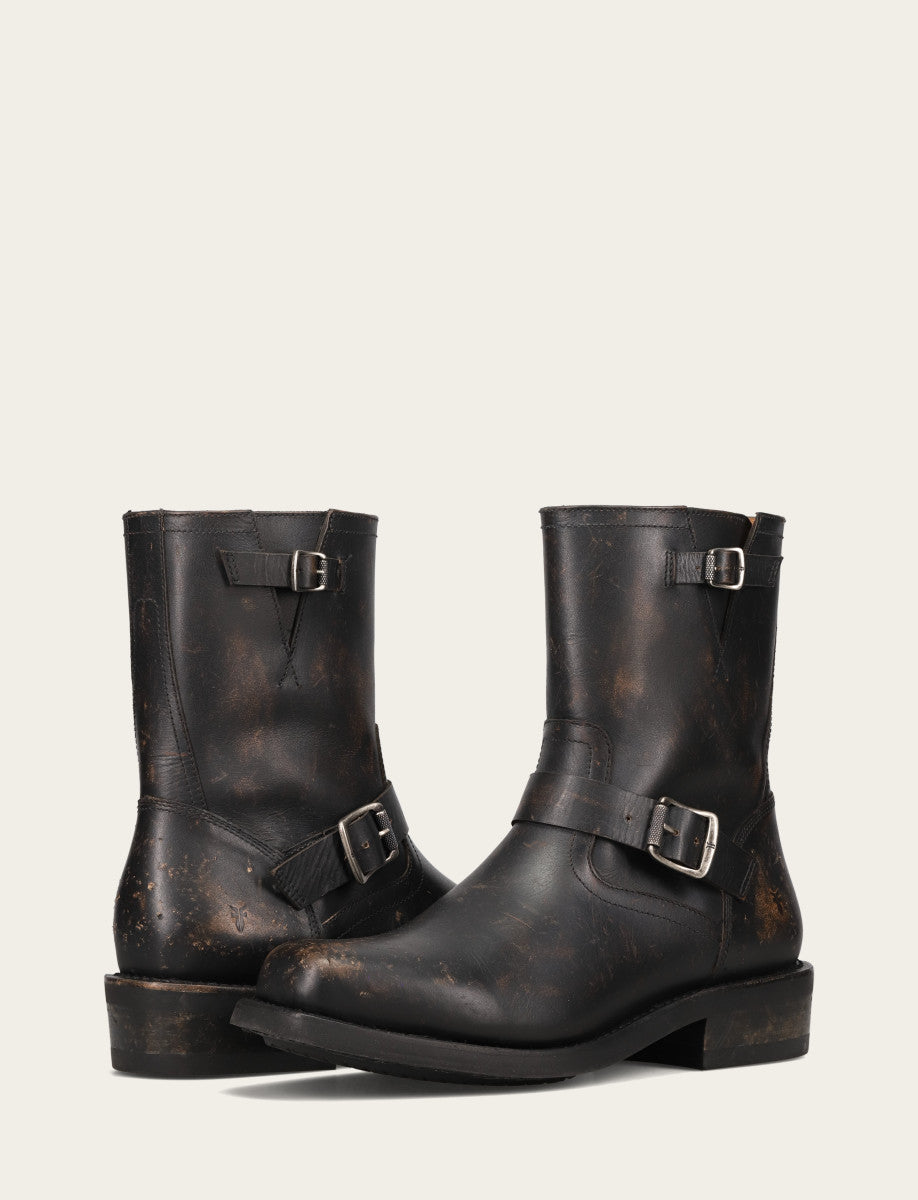 Men's Conway Engineer Smooth Leather Boot - Antique Black
